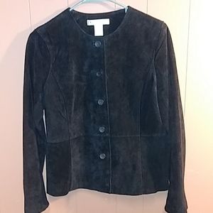 Vtg Pursuits, Ltd Black Suade Jacket Sz 10P Petite